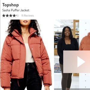 Topshop Sasha Puffer Jacket L Nwt 